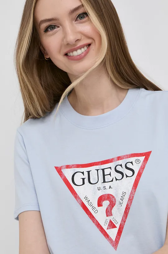 niebieski Guess - T-shirt Damski