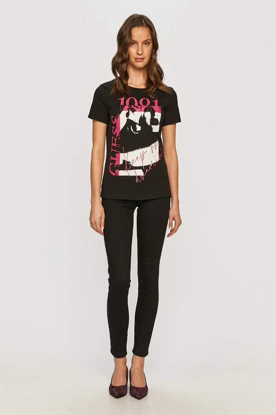 Guess - T-shirt czarny