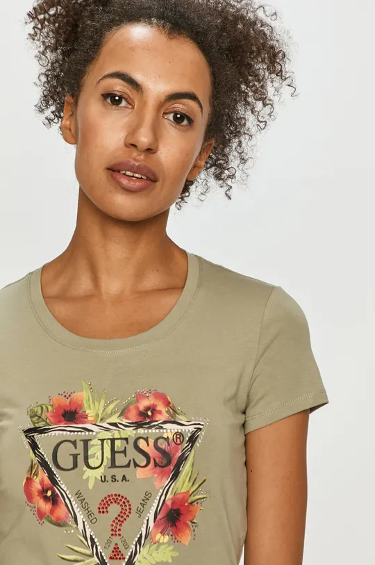 зелёный Футболка Guess