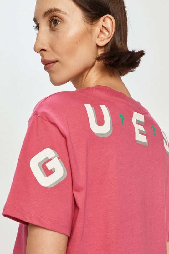 różowy Guess - T-shirt