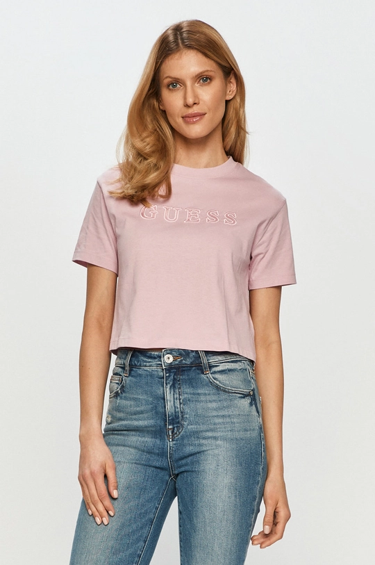 różowy Guess - T-shirt Damski