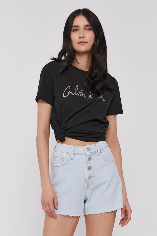 czarny Calvin Klein T-shirt