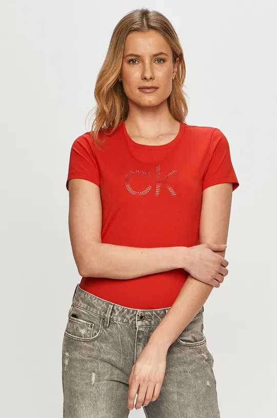 czerwony Calvin Klein - T-shirt Damski