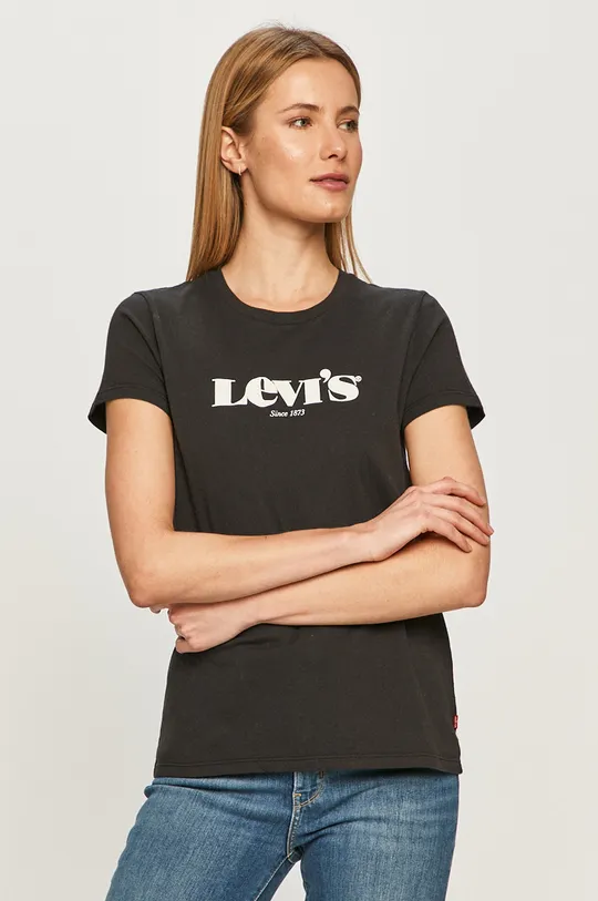 czarny Levi's - T-shirt Damski
