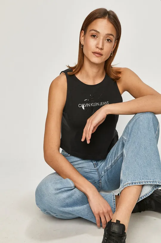 crna Majica kratkih rukava Calvin Klein Jeans Ženski