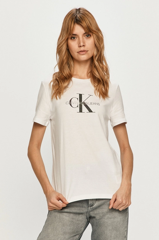 biały Calvin Klein Jeans - T-shirt J20J215316.4891 Damski