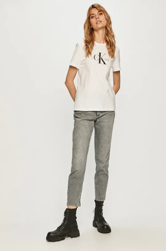 Calvin Klein Jeans - T-shirt J20J215316.4891 biały