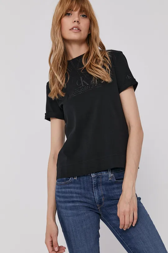 czarny Calvin Klein Jeans T-shirt J20J215614.4891 Damski
