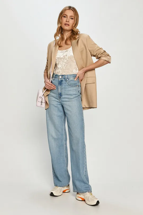 Calvin Klein Jeans - Top J20J215336.4891 beżowy