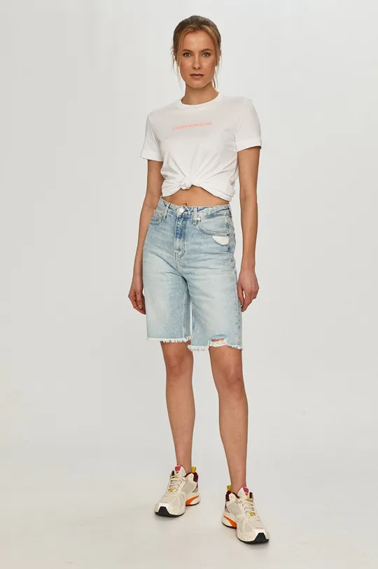 Calvin Klein Jeans - T-shirt J20J215322.4891 biały