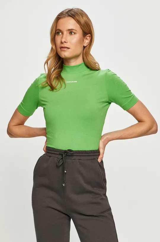 zielony Calvin Klein Jeans - T-shirt J20J216344.4891 Damski