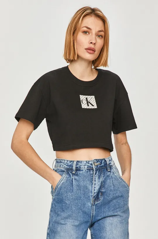 czarny Calvin Klein Jeans - T-shirt J20J215612.4891 Damski