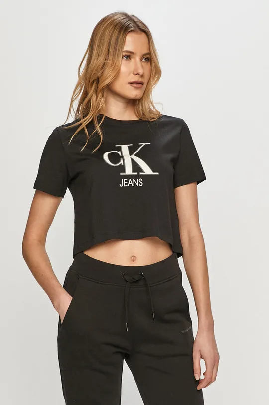 czarny Calvin Klein Jeans - T-shirt J20J215312.4891 Damski
