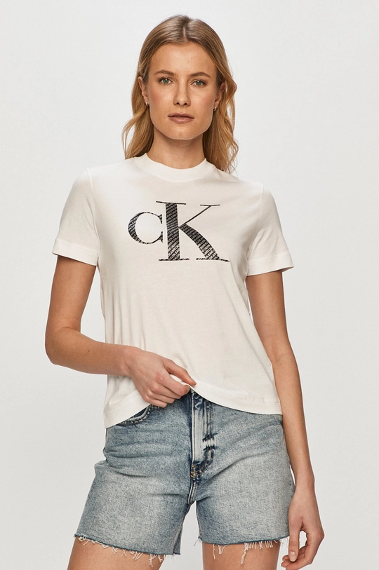 білий Calvin Klein Jeans - Футболка Жіночий