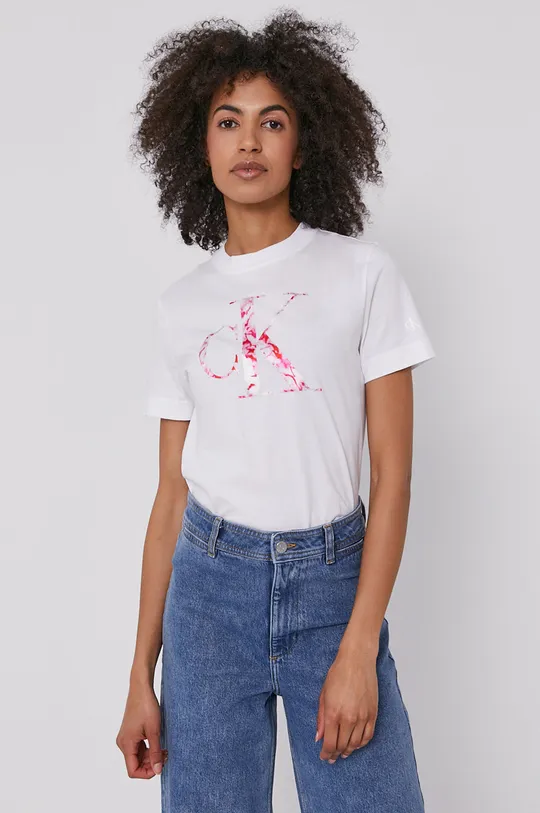 білий Calvin Klein Jeans - Футболка Жіночий