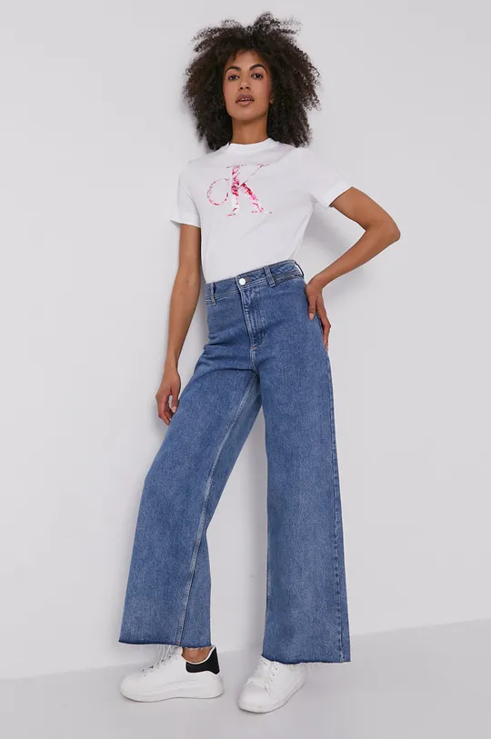 Calvin Klein Jeans - T-shirt J20J215605.4891 biały