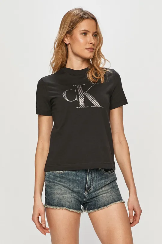 czarny Calvin Klein Jeans - T-shirt J20J215605.4891 Damski