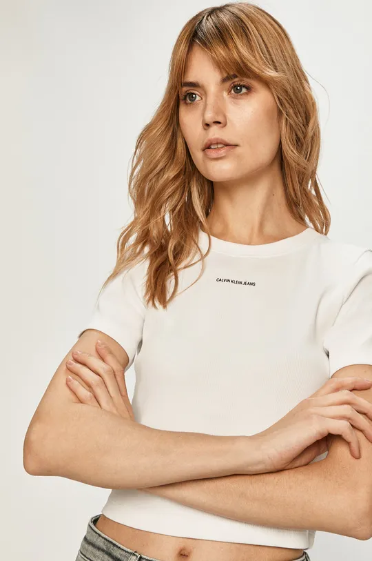 λευκό Calvin Klein Jeans - Μπλουζάκι Γυναικεία