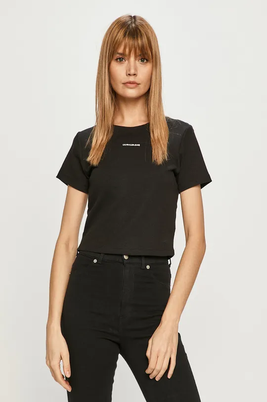czarny Calvin Klein Jeans - T-shirt J20J215699.4891 Damski