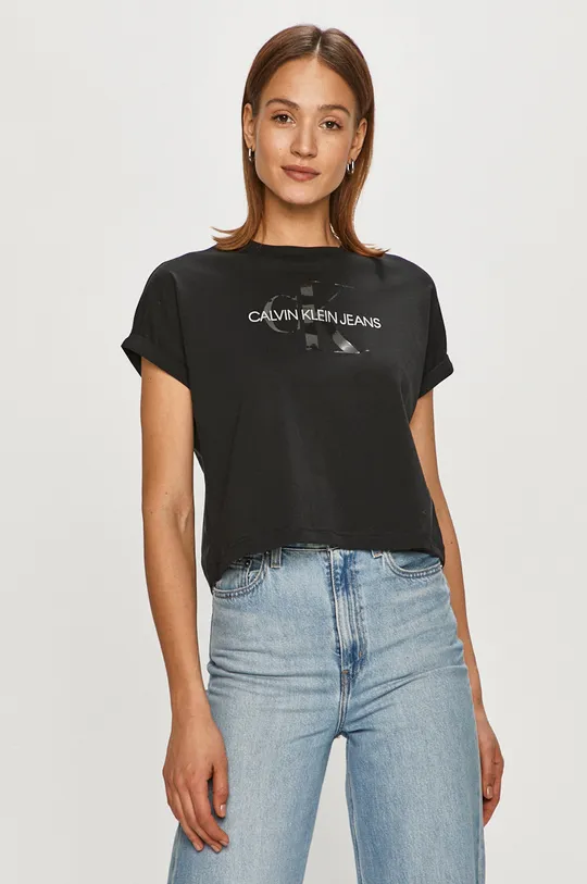 czarny Calvin Klein Jeans T-shirt J20J216347.4891 Damski
