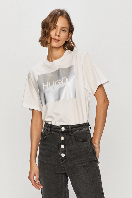 biały Hugo - T-shirt 50446063 Damski