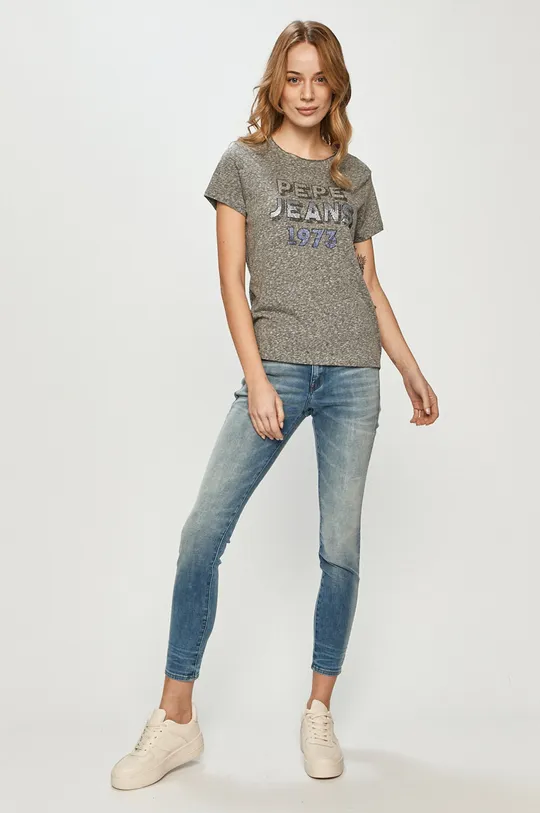 Pepe Jeans - T-shirt Bibiana szary