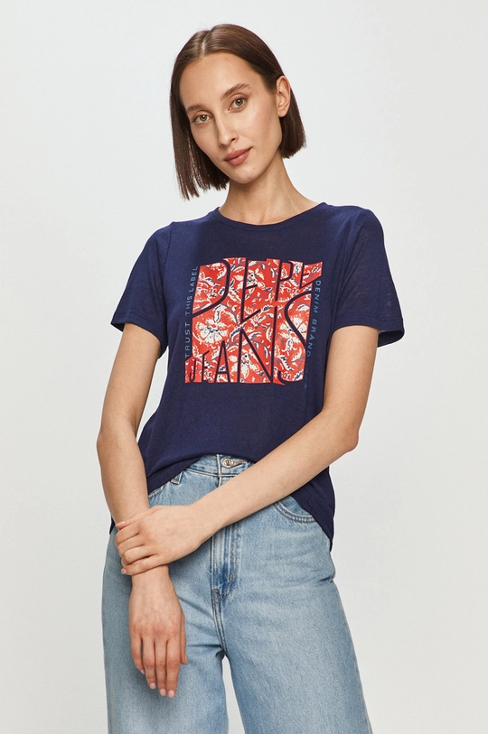 granatowy Pepe Jeans T-shirt Damski