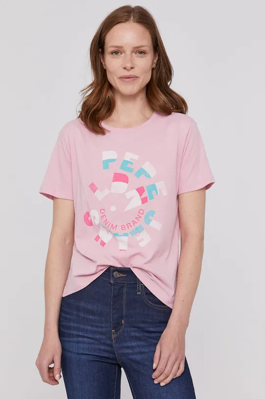 różowy Pepe Jeans T-shirt Dree Damski