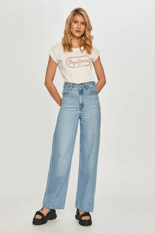 Pepe Jeans - T-shirt Carol biały