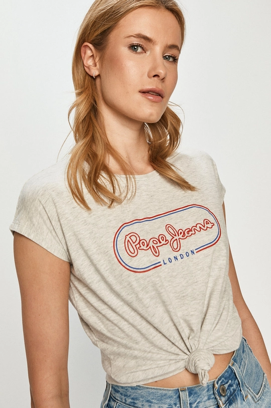 szary Pepe Jeans - T-shirt Carol Damski