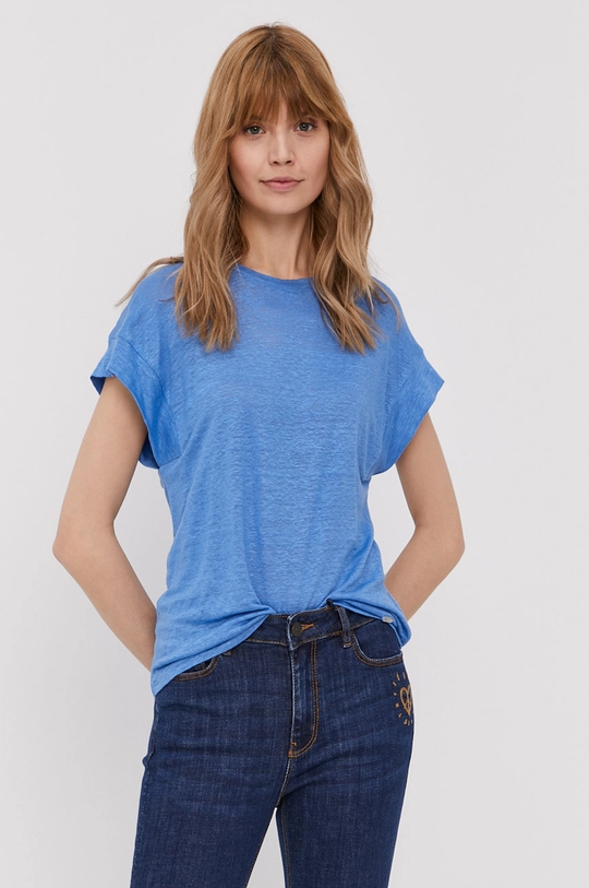 Pepe Jeans Tricou uni albastru PL502827.545