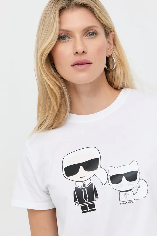 biały Karl Lagerfeld - T-shirt 210W1724