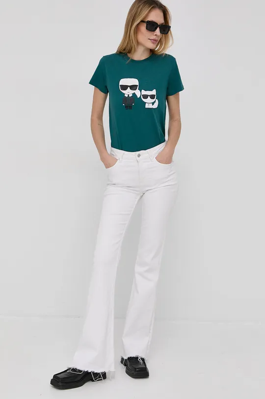 Μπλουζάκι Karl Lagerfeld πράσινο