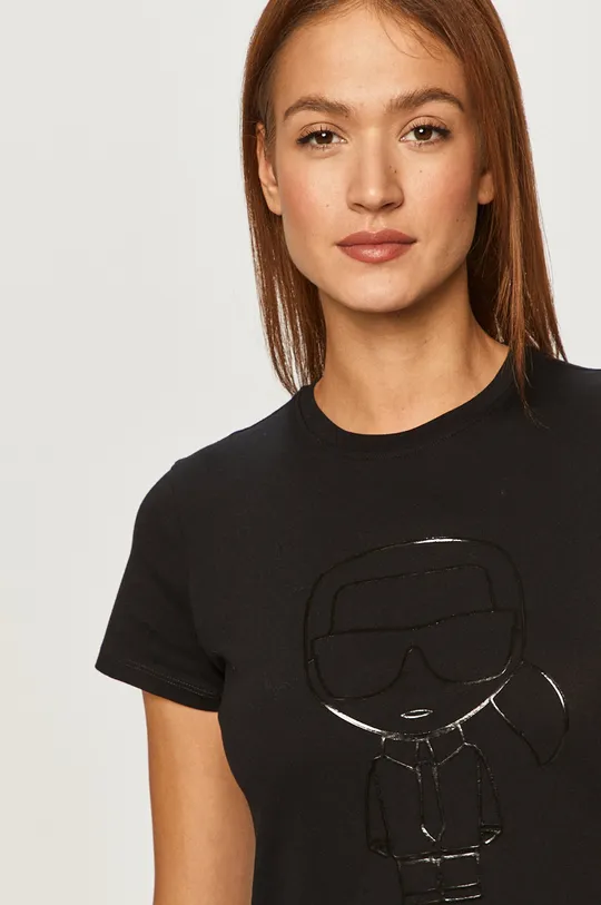 czarny Karl Lagerfeld - T-shirt 210W1703 Damski