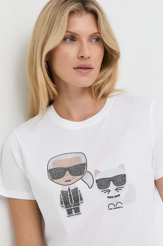 biały Karl Lagerfeld - T-shirt 210W1725