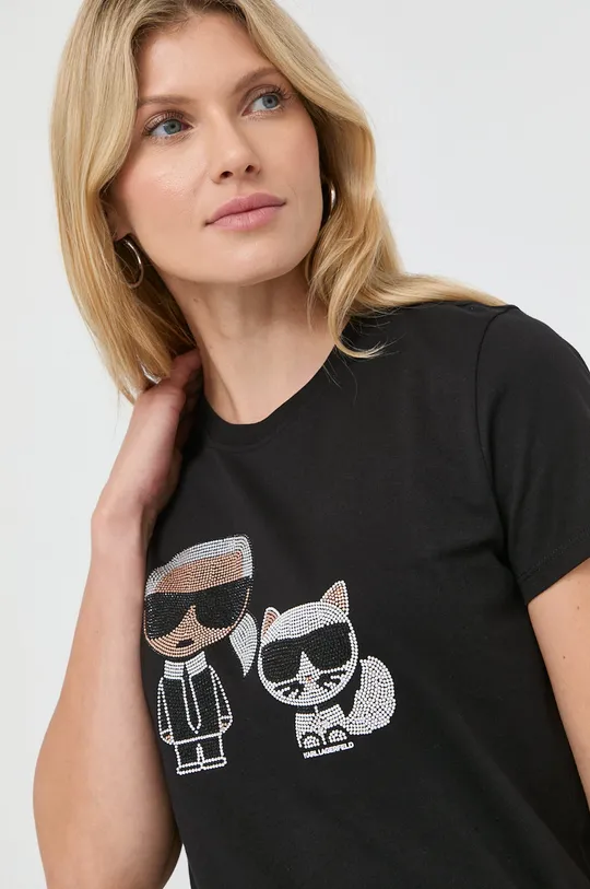czarny Karl Lagerfeld - T-shirt 210W1725