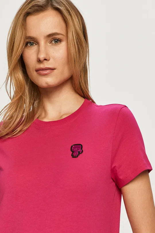 różowy Karl Lagerfeld - T-shirt 210W1702