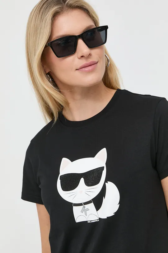 czarny Karl Lagerfeld - T-shirt 210W1723