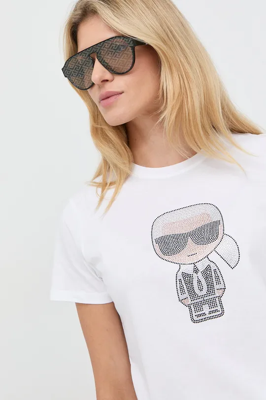 biały Karl Lagerfeld - T-shirt 210W1726