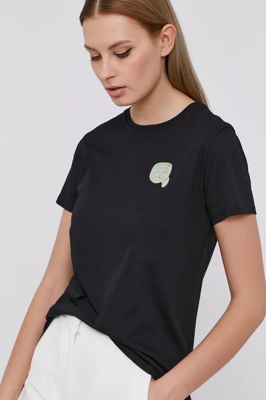 czarny Karl Lagerfeld T-shirt 211W1715 Damski