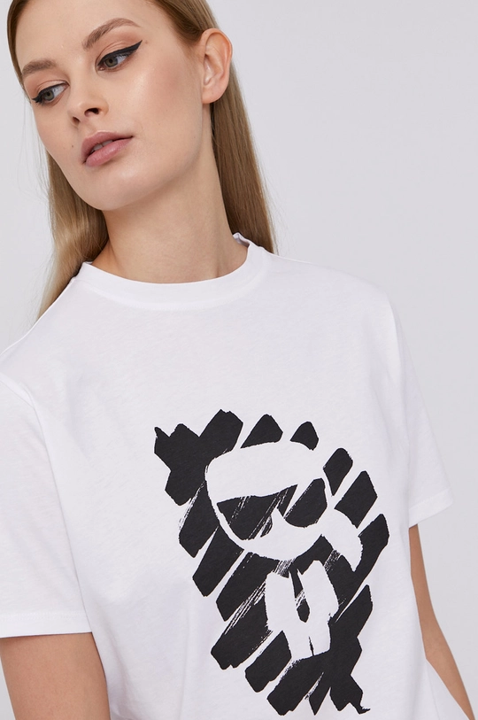 biały Karl Lagerfeld T-shirt 211W1717 Damski