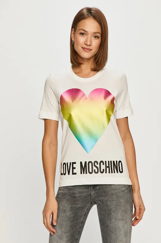 biały Love Moschino - T-shirt Damski