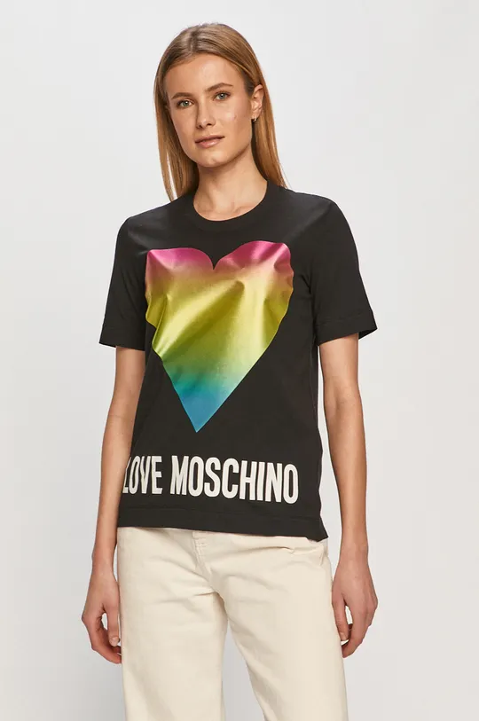 czarny Love Moschino - T-shirt Damski