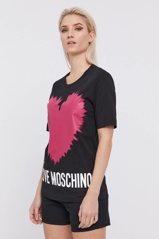 czarny Love Moschino T-shirt