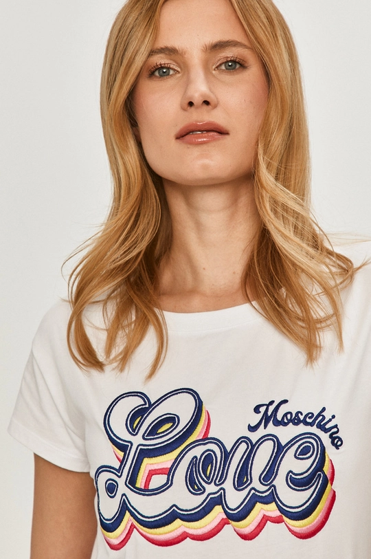 biały Love Moschino T-shirt