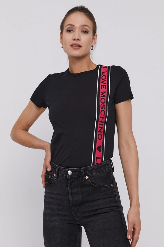 czarny Love Moschino T-shirt