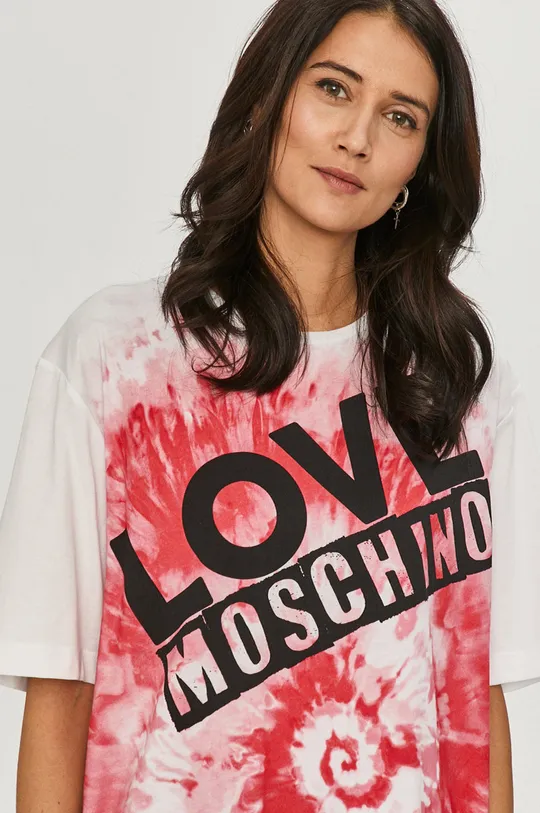 biały Love Moschino T-shirt