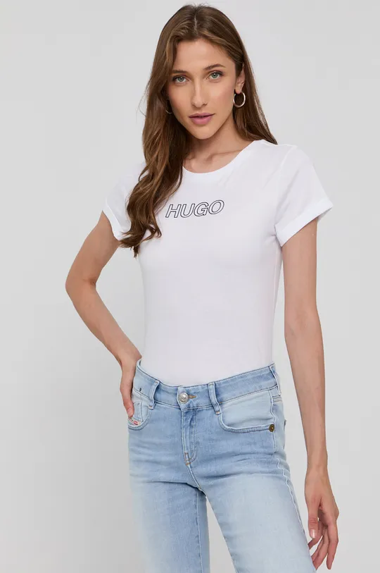 biały Hugo - T-shirt 50447853 Damski