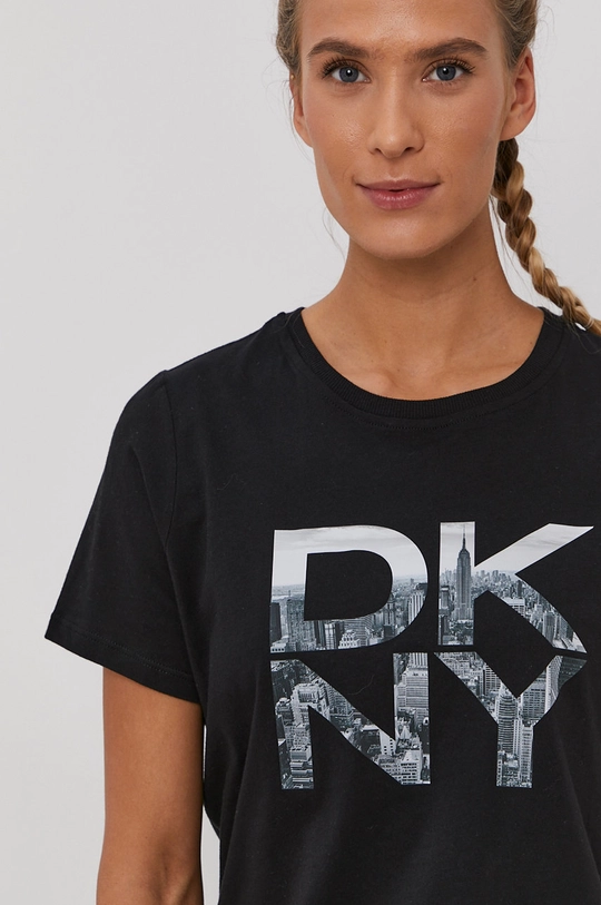 czarny Dkny T-shirt DP1T8009 Damski