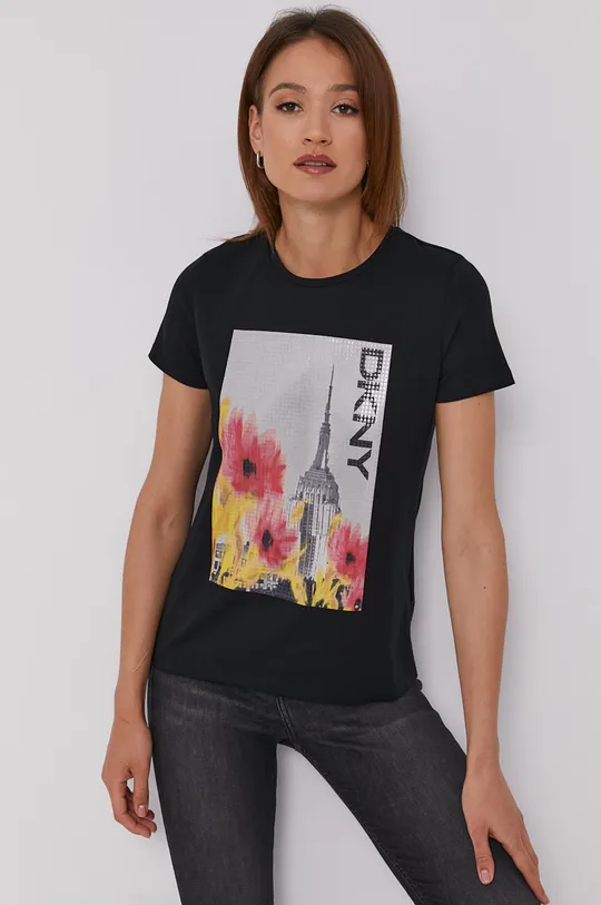 czarny Dkny T-shirt P1BUVDNA Damski